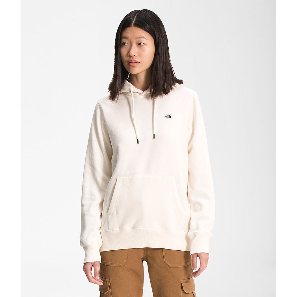 The North Face Hoodie Womens Australia - The North Face Heritage Patch Pullover White (KAN-012837)